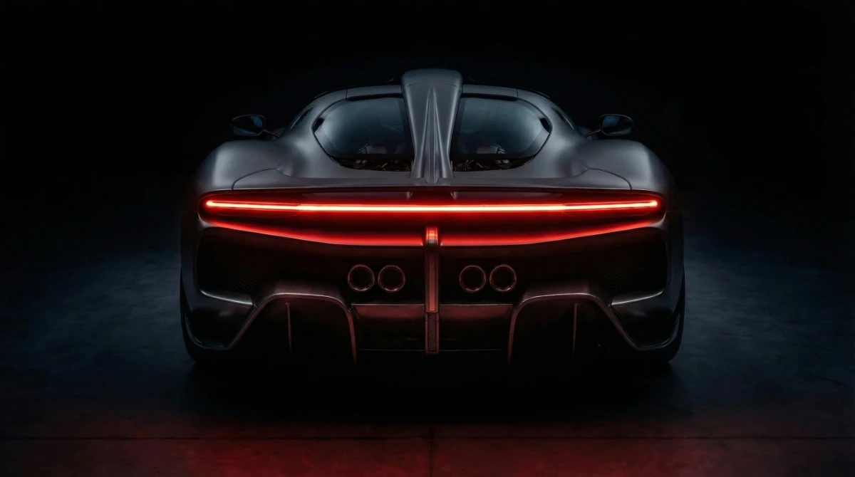 AVIO film still, studio car reveal.