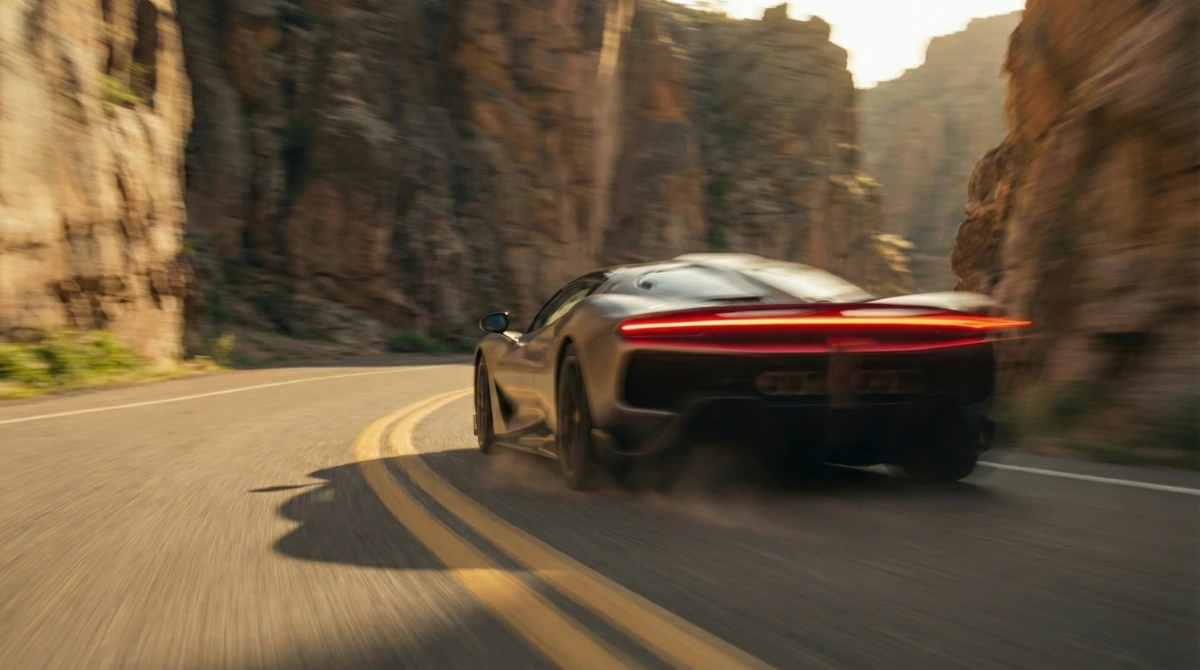 AVIO film still, car in the desert.