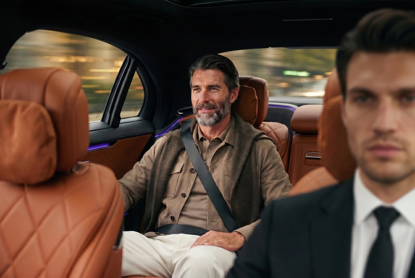Back seat of the vehicle, Paris campaign.